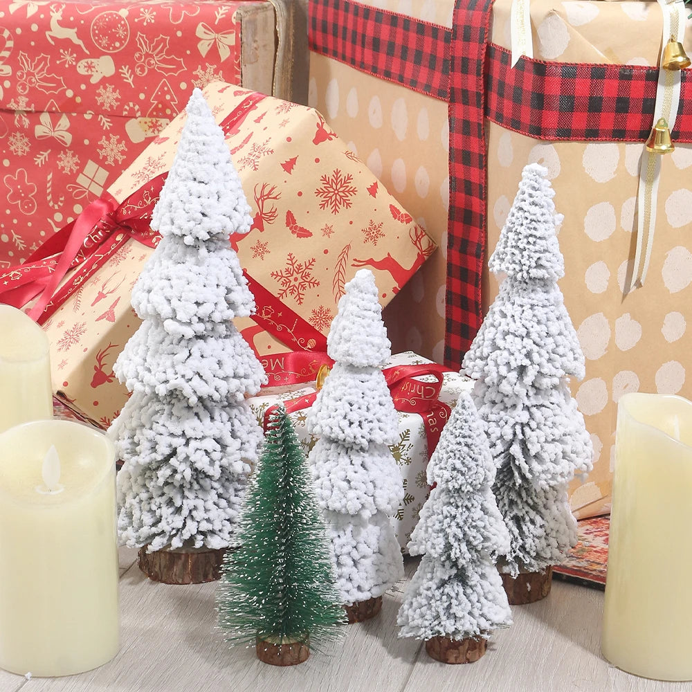 Christmas Artificial Flocking Snow Pine Tree Furniture Living Room Decoration Outdoor Party Decor New Year Snow Pine Pendant
