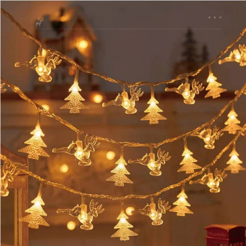 Christmas Lights String Lights Star Snowflake Christmas Tree Light String Battery Power Indoor Outdoor Party Festival Decoration
