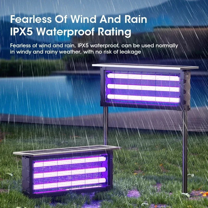 Solar Outdoor Mosquito Killer Lamp UV Light Trap Electric Shock Waterproof  Auto On Off Light Sensor Eco Friendly  Garden Camp