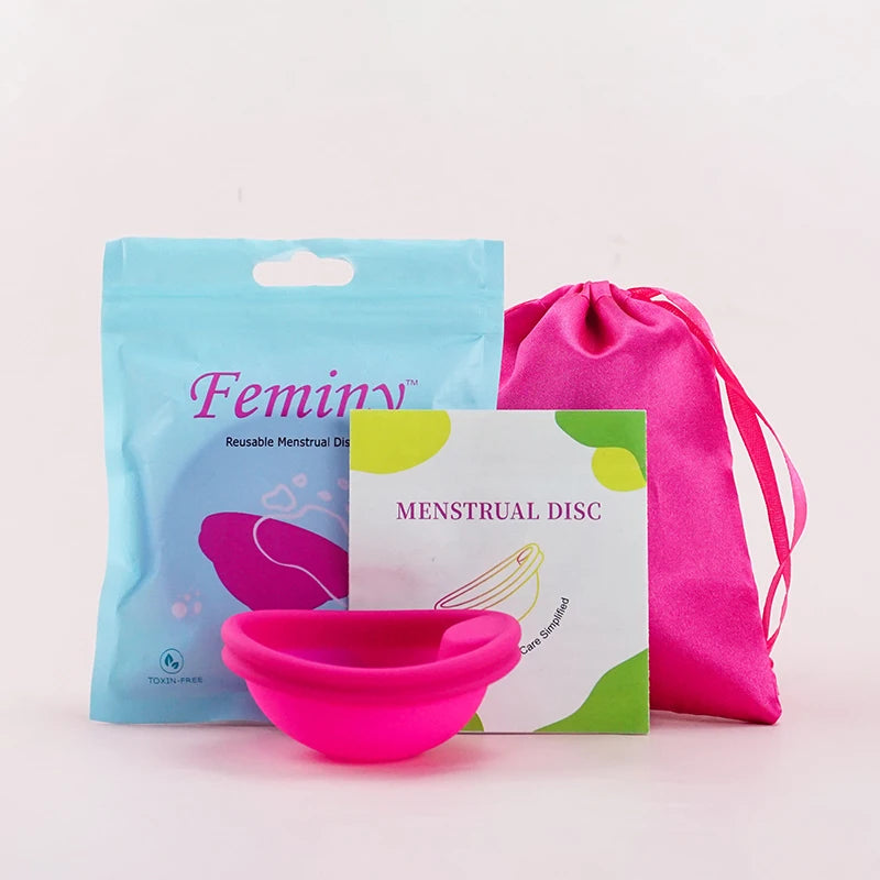 Medical Silicone Menstrual Disc With String Menstrual Cup Period Menstrual Collector Menstruation Disk Women Health Care Hygiene