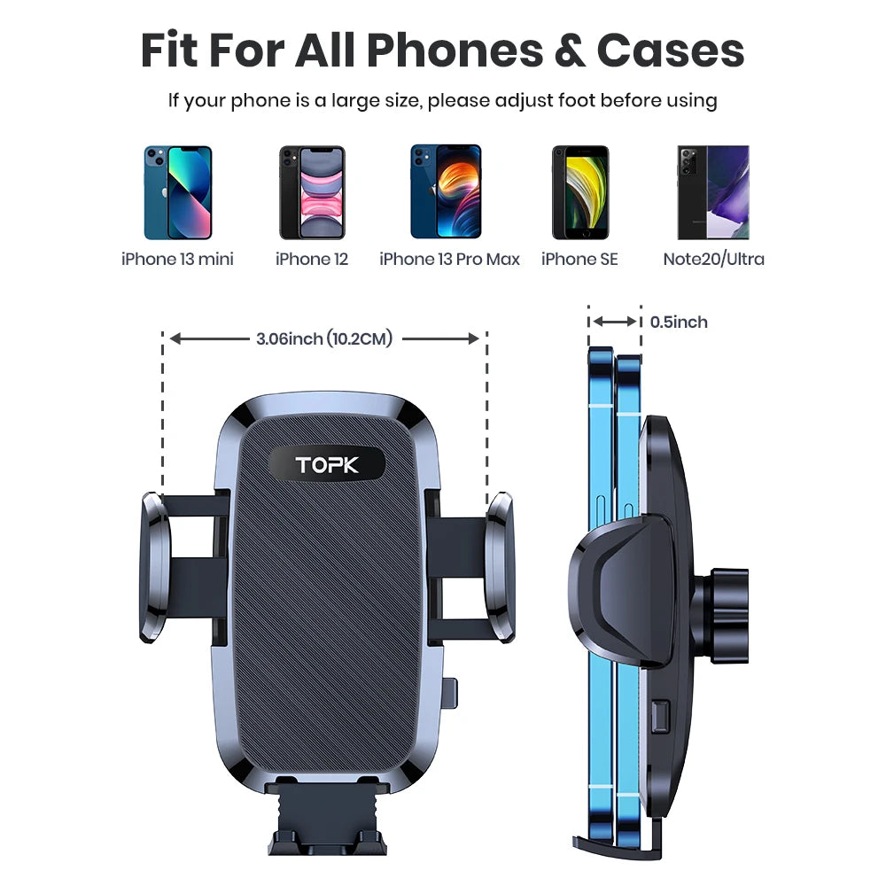 TOPK Universal Car Phone Holder – 360° Vent Mount