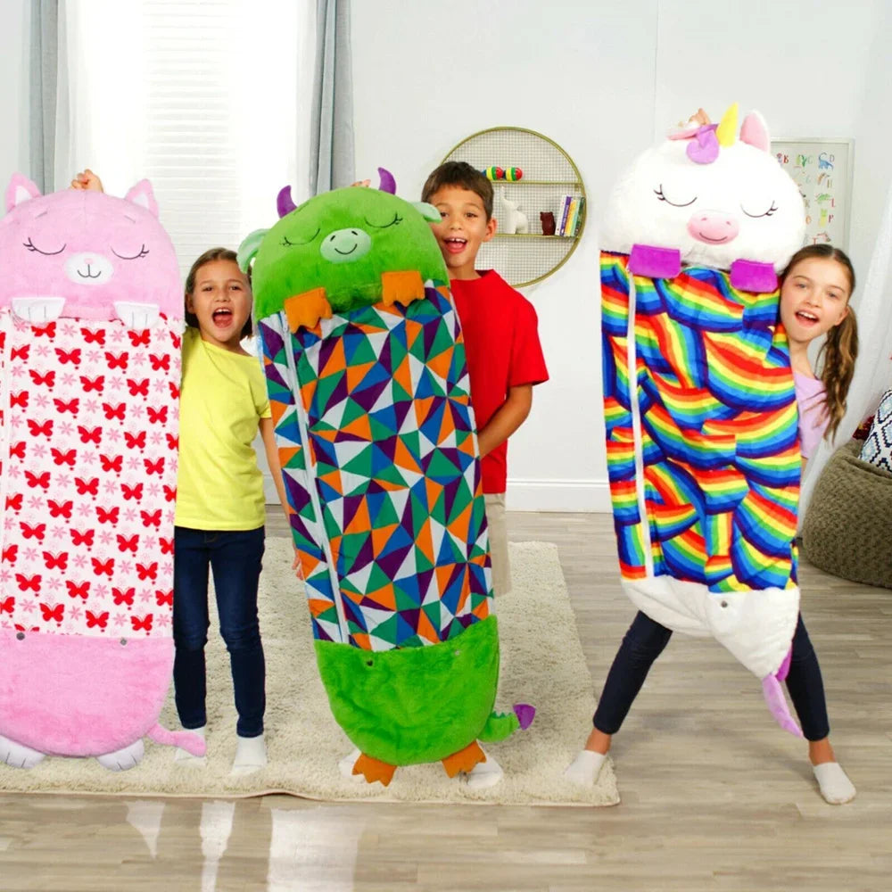 Kids Animal Sleeping Bag Plush Pillow Sleep Sack