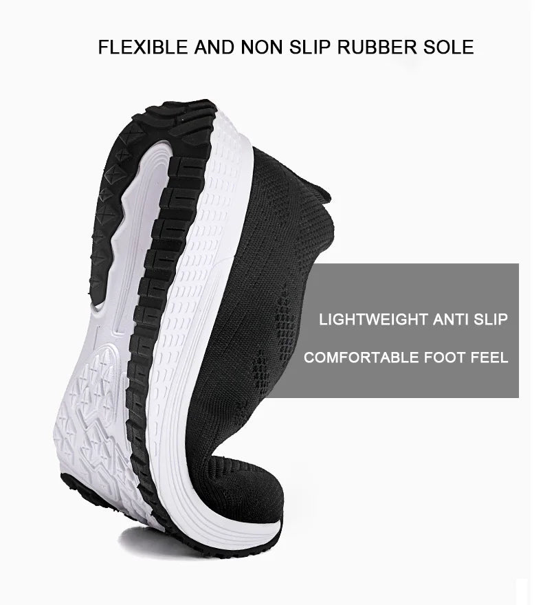 Women’s Breathable Mesh Walking Sneakers – Lightweight Flat Shoes