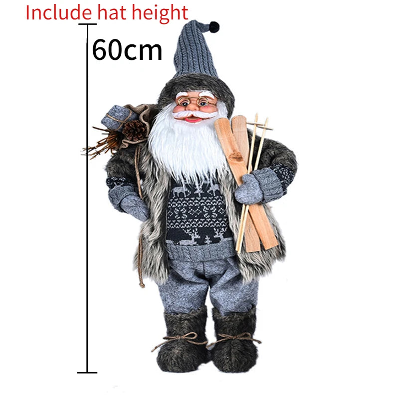 60CM Large Santa Claus Dolls Ornaments Standing Santa Figurine Doll Christmas Home Decoration Kids Gift navidad home decor