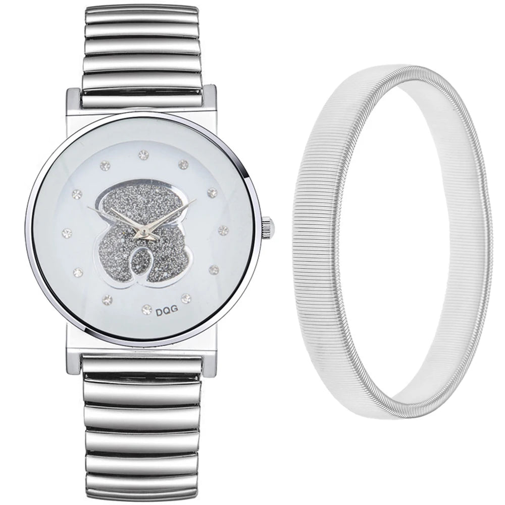 Women’s Bear Diamond Quartz Watch – Stainless Steel