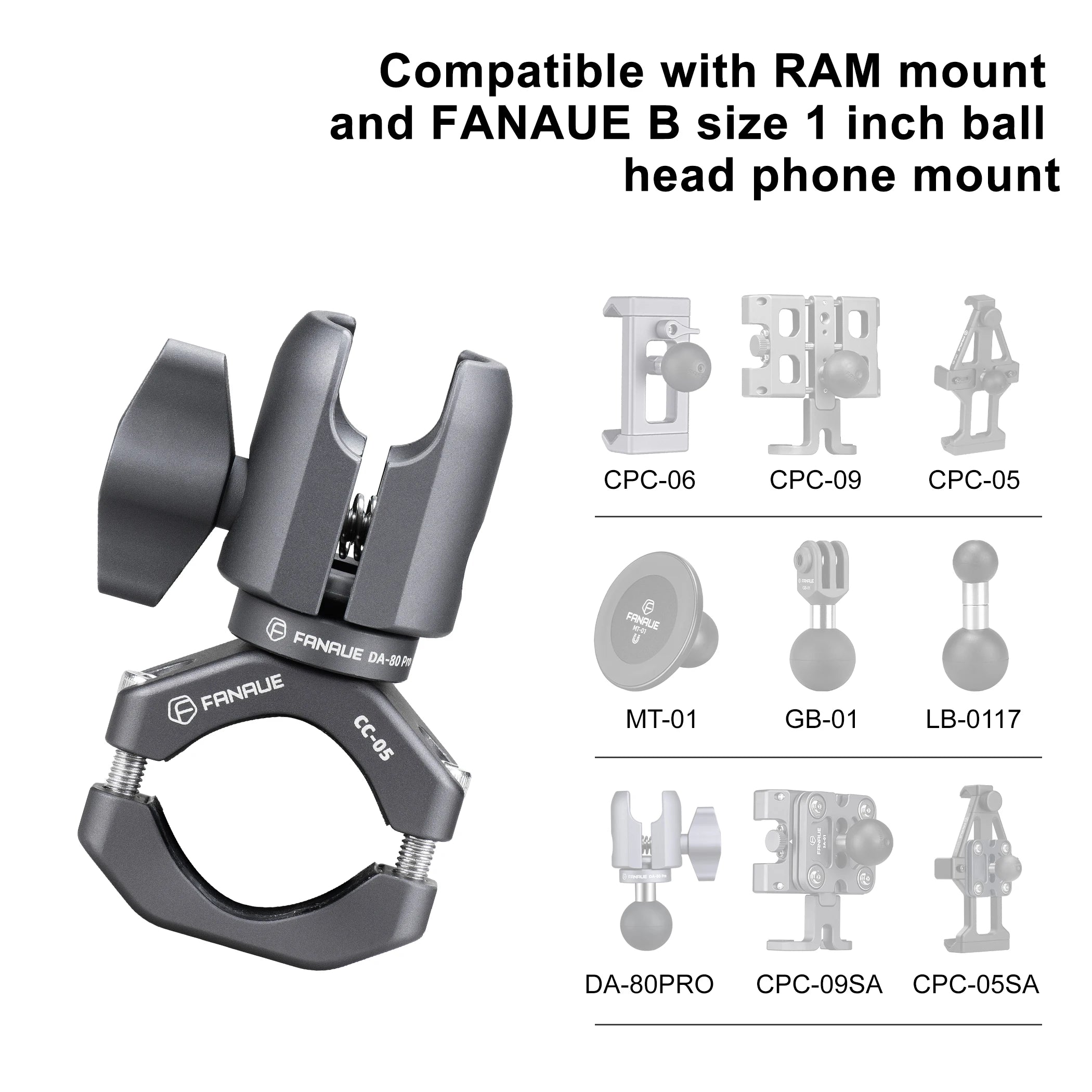 FANAUE Motorcycle Phone Holder with Anti-Theft Quick Release