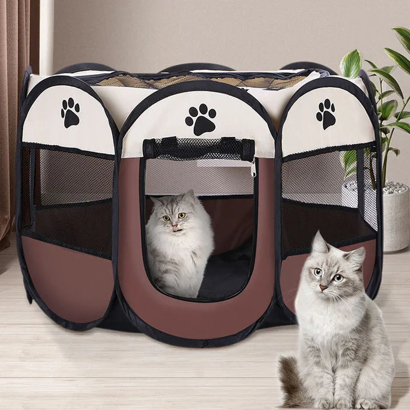 Foldable Pet Playpen Tent for Cats & Dogs