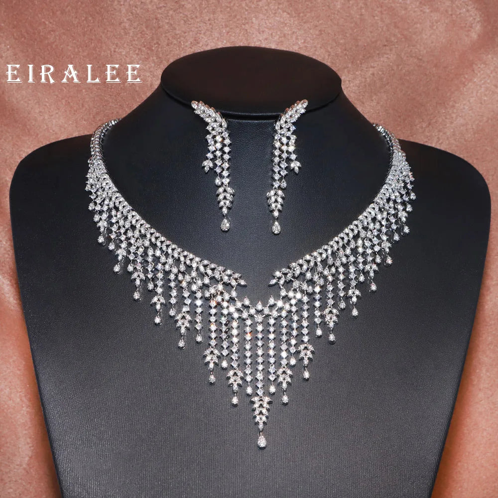 EIRALEE New Flash Tassel Full Star Ladies Jewellery Necklace Set Saudi Arabia Prom Party Event Wedding Accessories Bride's Gift