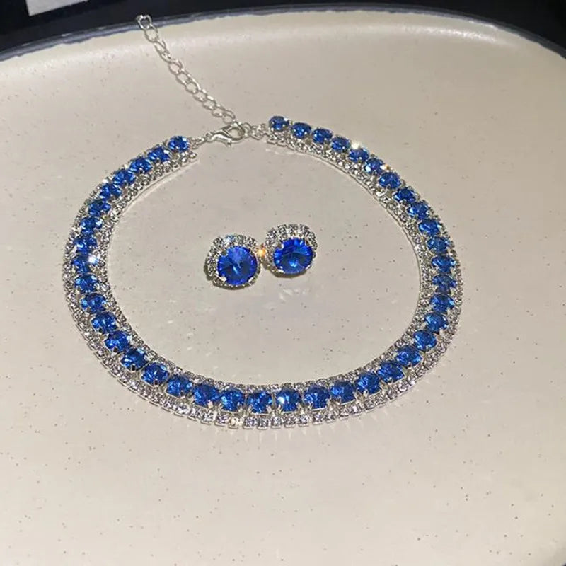 Crystal Necklace & Earrings Set for Women