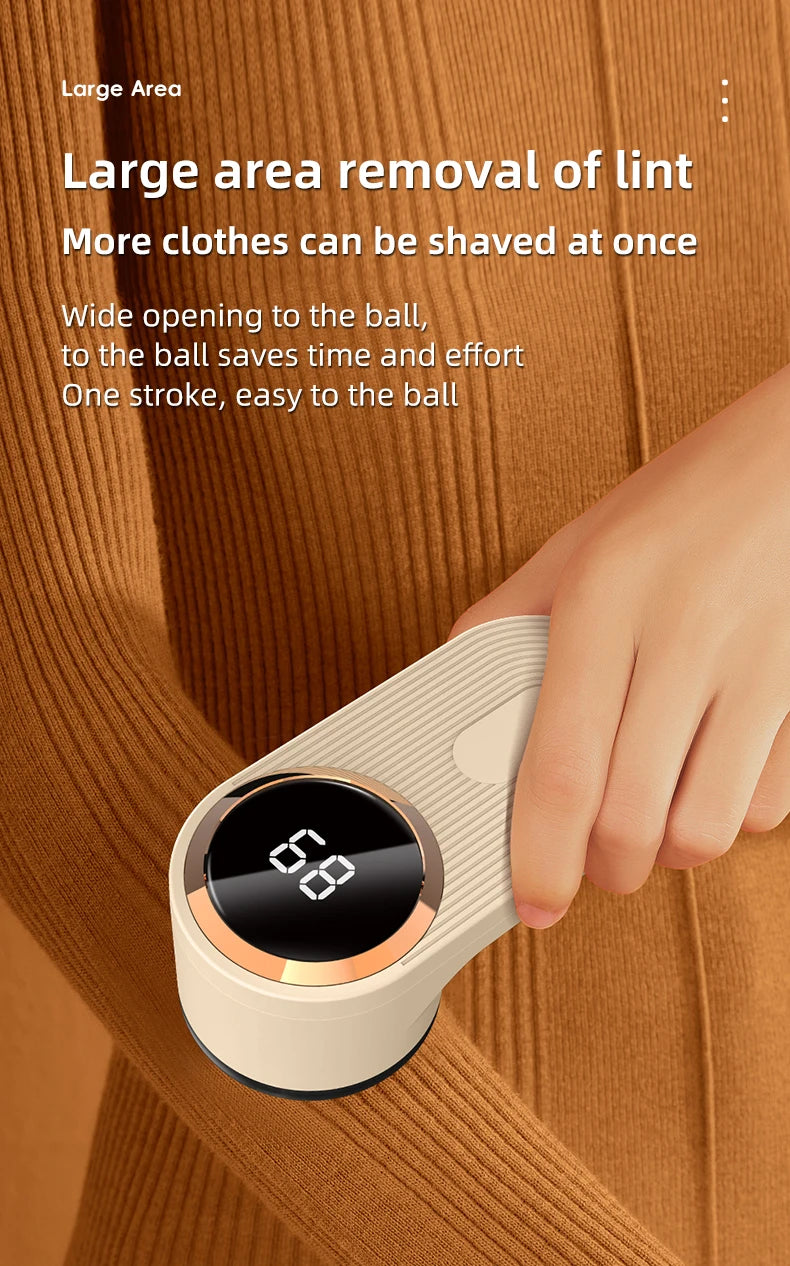 Portable Fabric Shaver LED Screen Electric Lint Remover for Clothes Sweater Fur Pill Shaver USB Rechargeable Handheld