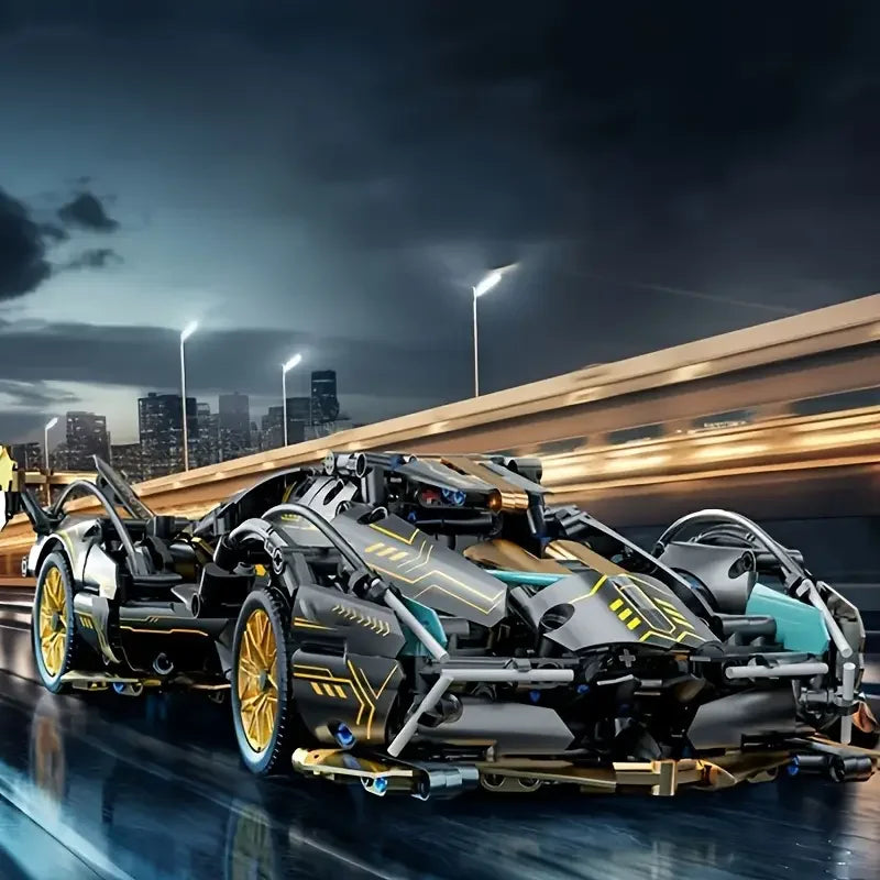 V12 Sports Car Building Blocks 1690-Piece Set