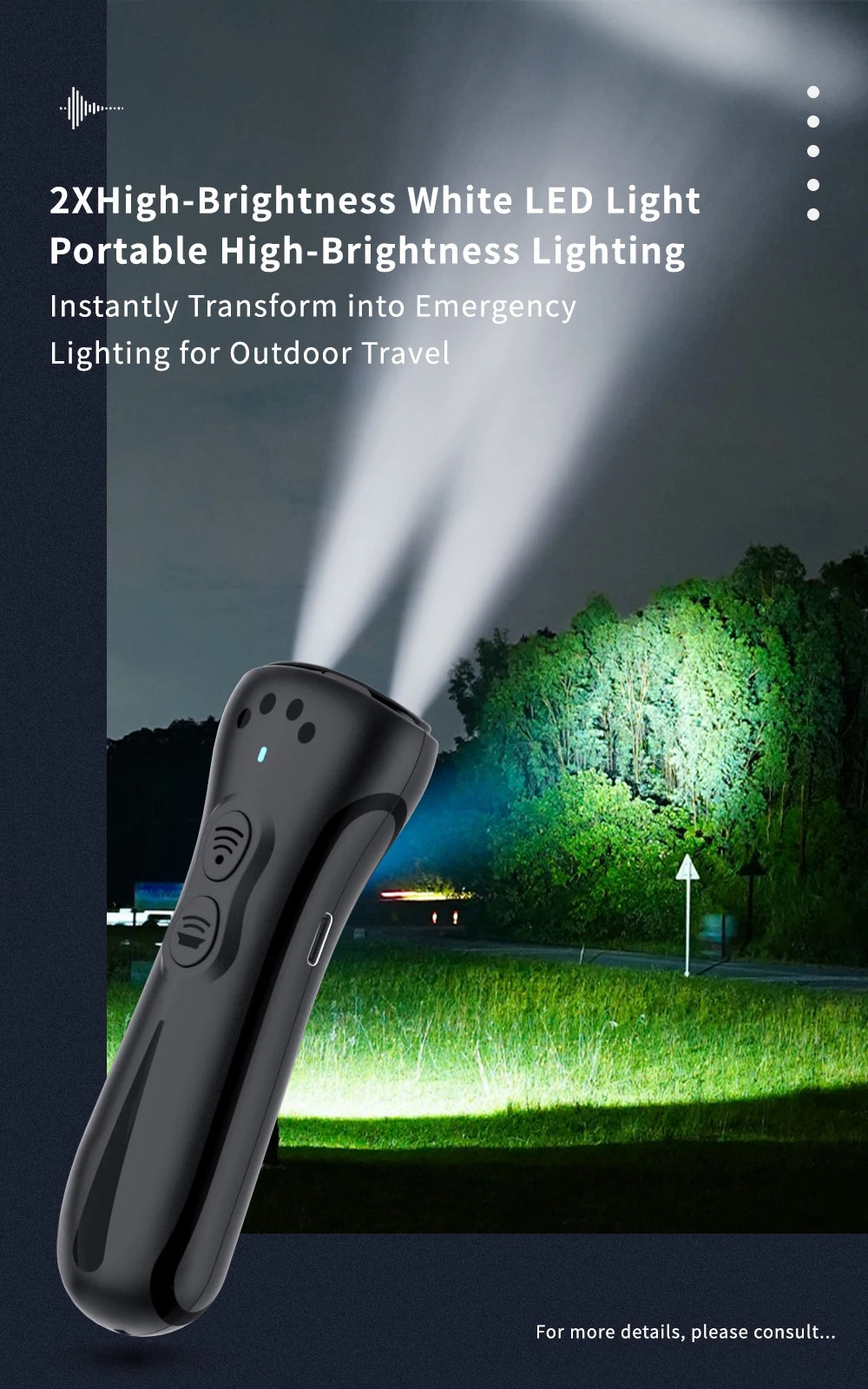 Ultrasonic Dog Repeller Portable Dog Repellent Dog Trainer With LED light Type-C Fast Charging Dog Anti Bark Deterrent Anti Bark