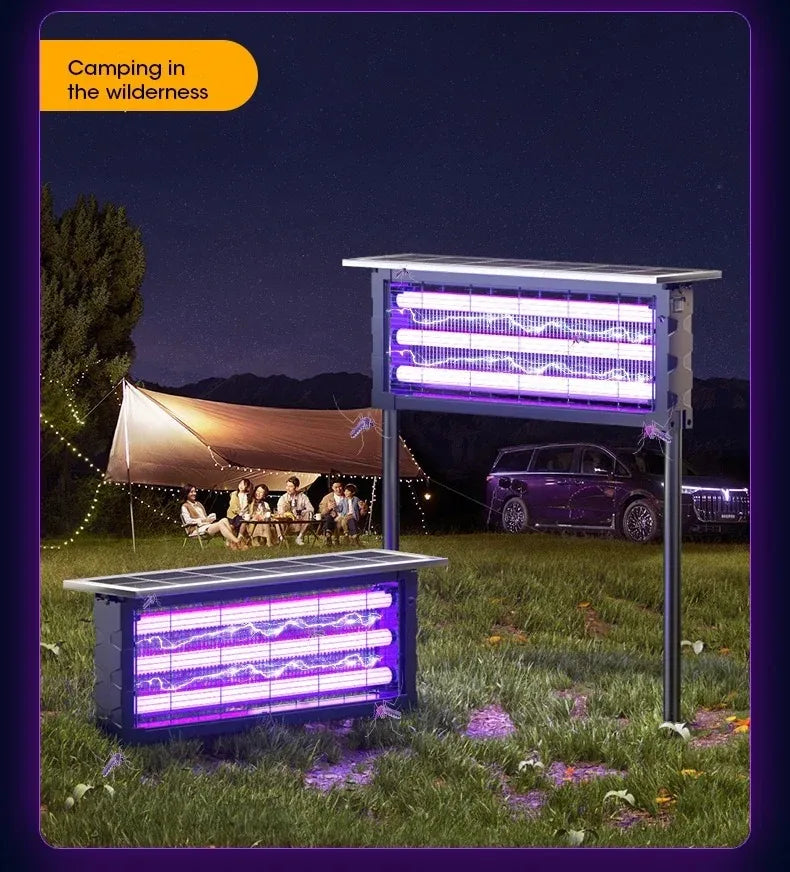 Solar Outdoor Mosquito Killer Lamp UV Light Trap Electric Shock Waterproof  Auto On Off Light Sensor Eco Friendly  Garden Camp