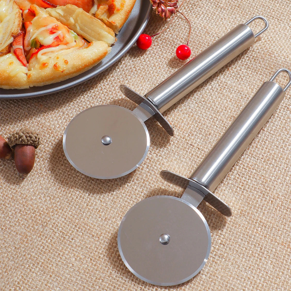 Stainless Steel Pizza Cutters Pastry Roller Cutter Pizza Knife Cookie Cake Roller Wheel Scissor Bakeware Kitchen Accessories