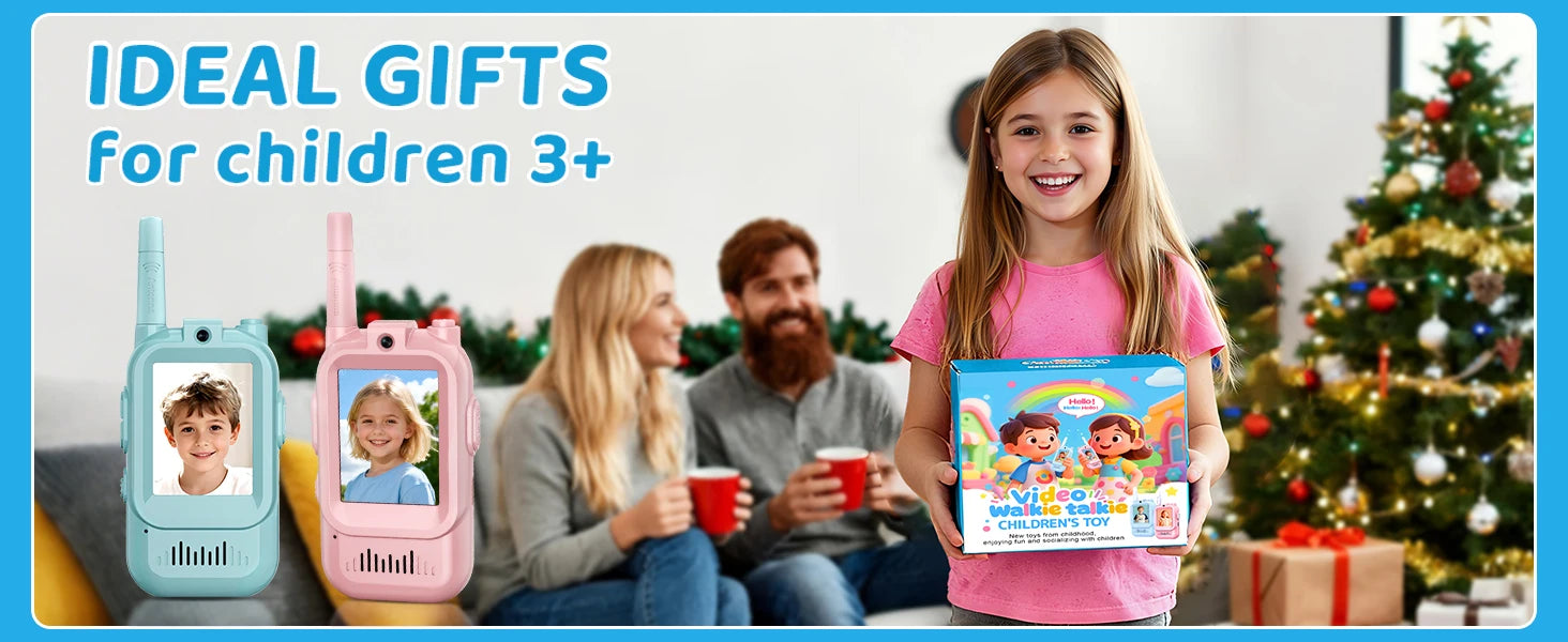 Video Walkie Talkies for Kids 2 Pack Rechargeable Toddler Toys  for Indoor Camping Travel  Birthday Gfits for Kids Ages 3-12