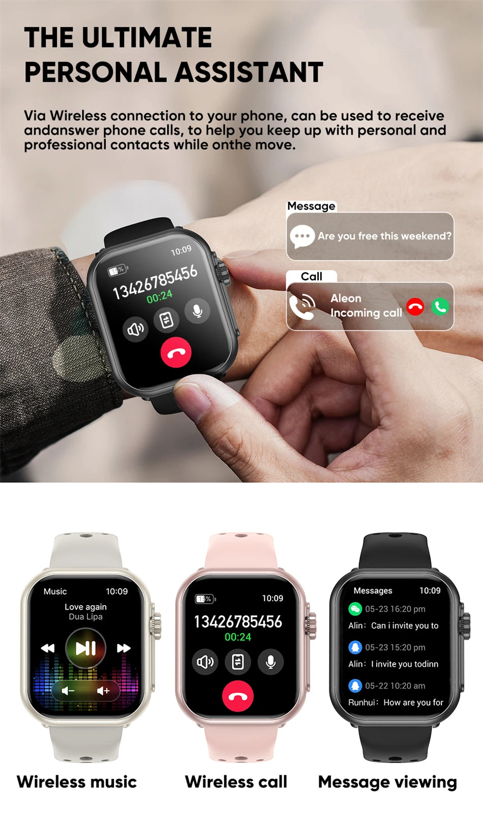 AMOLED Smart Watch with Bluetooth Call & GPS