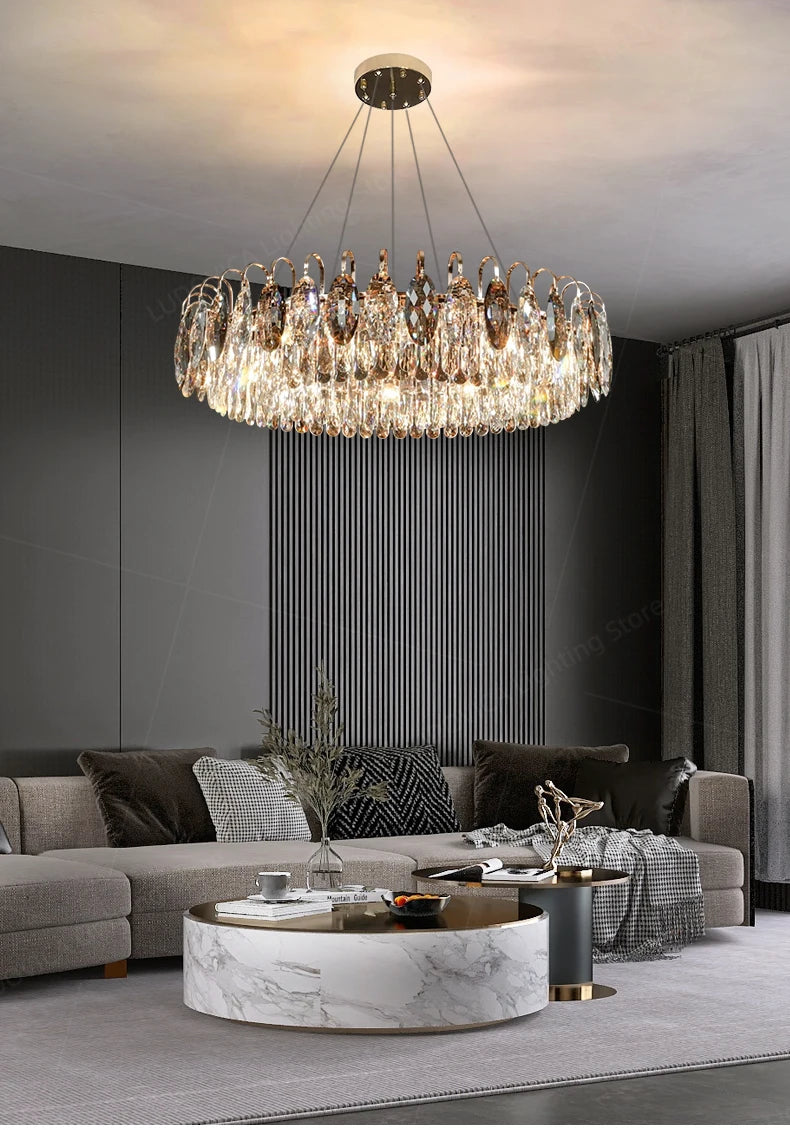 Modern Luxury Crystal Chandelier Living Room Kitchen Dining Room Chandelier Home Decoration LED Ceiling Chandelier