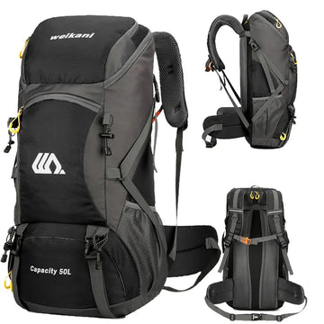 50L Waterproof Hiking Backpack with Shoe Pocket