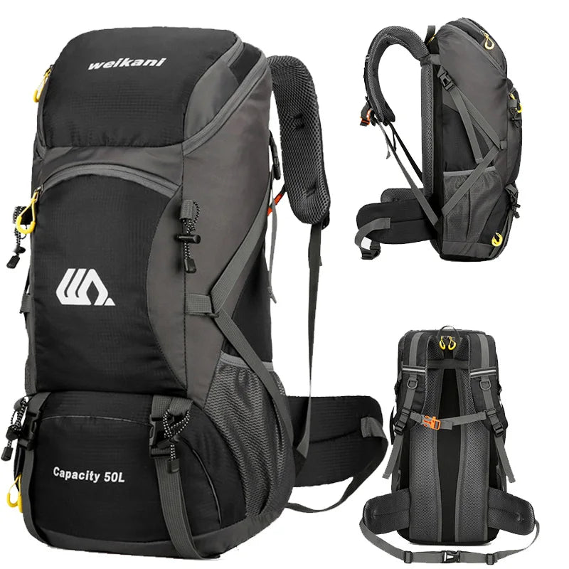 50L Waterproof Hiking Backpack with Shoe Pocket