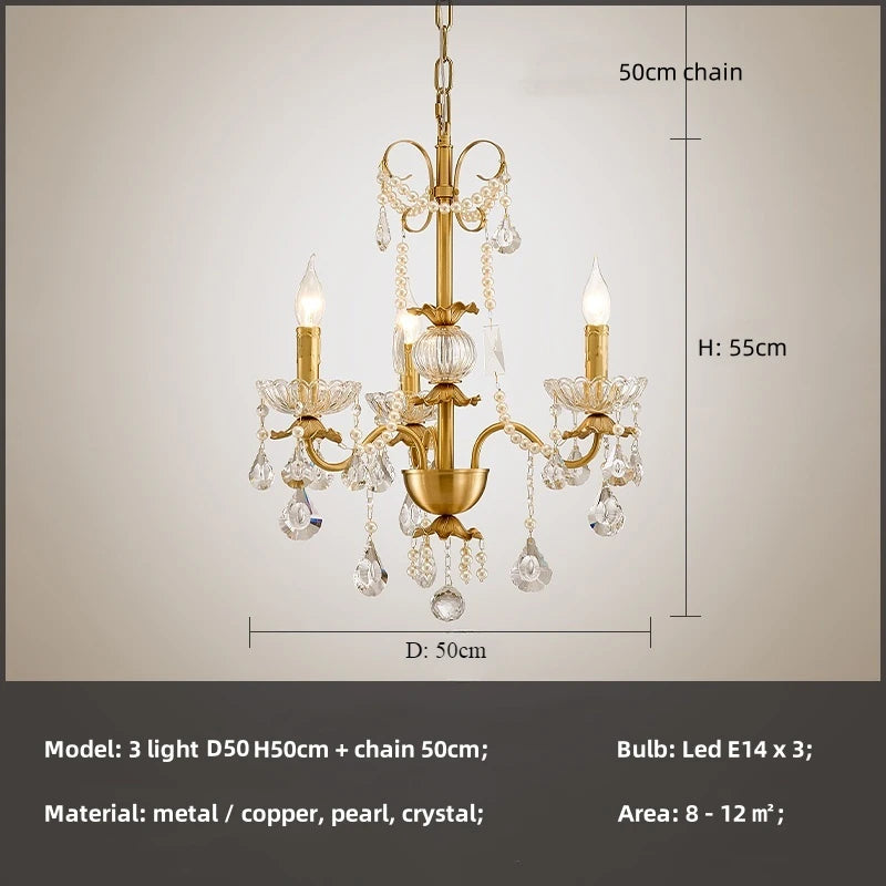 French Luxury Candle Chandelier Foyer Lustre K9 Crystal Pendant Lights French Candle Droplight Home Decor Led Lamparas Lamp