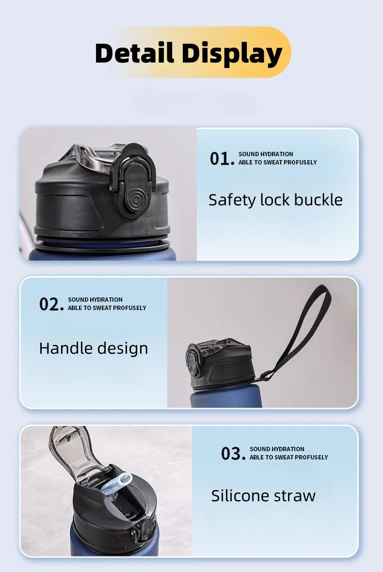 750ml Sports Water Bottle with Straw & Lock