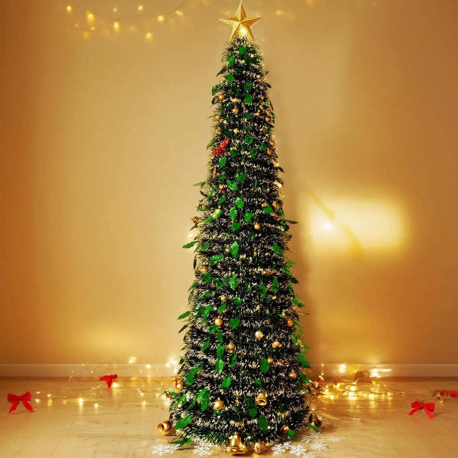 Artificial Christmas Tree 150cm Backyard Festival Decor Foldable Faux Christmas Tree New Year Navidad Decor For Indoor Outdoor