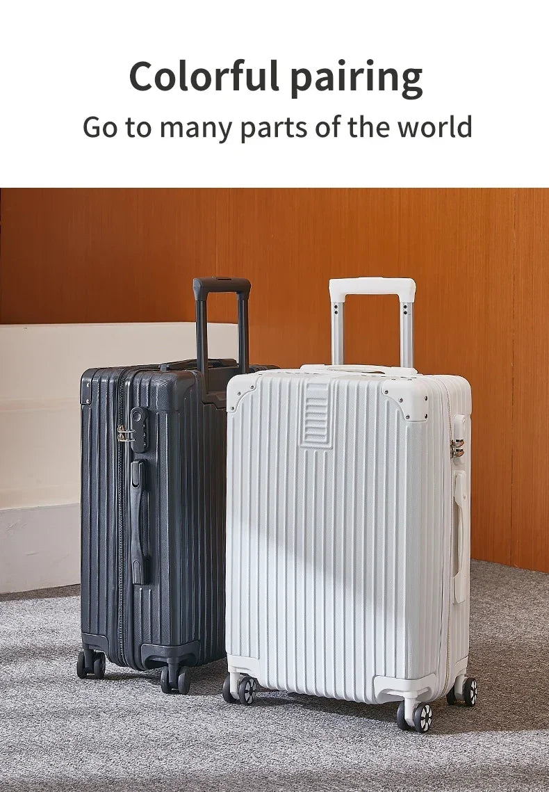 Aluminum Alloy Carry-On Luggage with Cup Holder Spinner Case