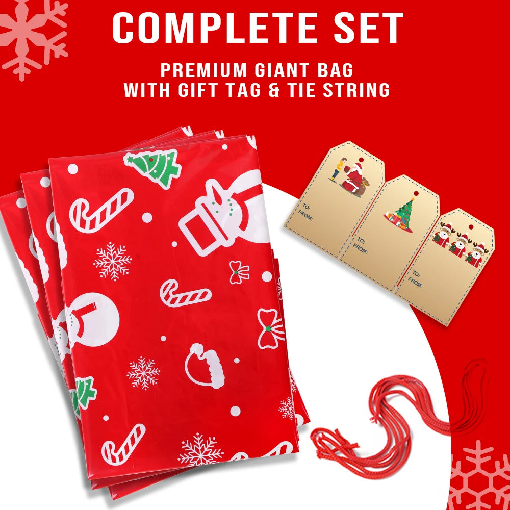 36x56in Merry Christmas Big Candy Bag Santa Santa Claus Gift Bag Snowflake Christmas Decorations For Home New Year Noel Present