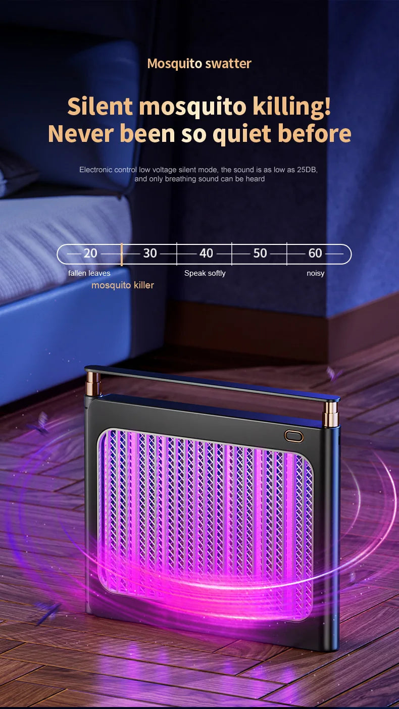 Rechargeable Energy Saving Mosquito Killer Lamp UV Trap Shock Safe Design 100㎡ Coverage Auto On Off No Chemicals Indoor Outdoor