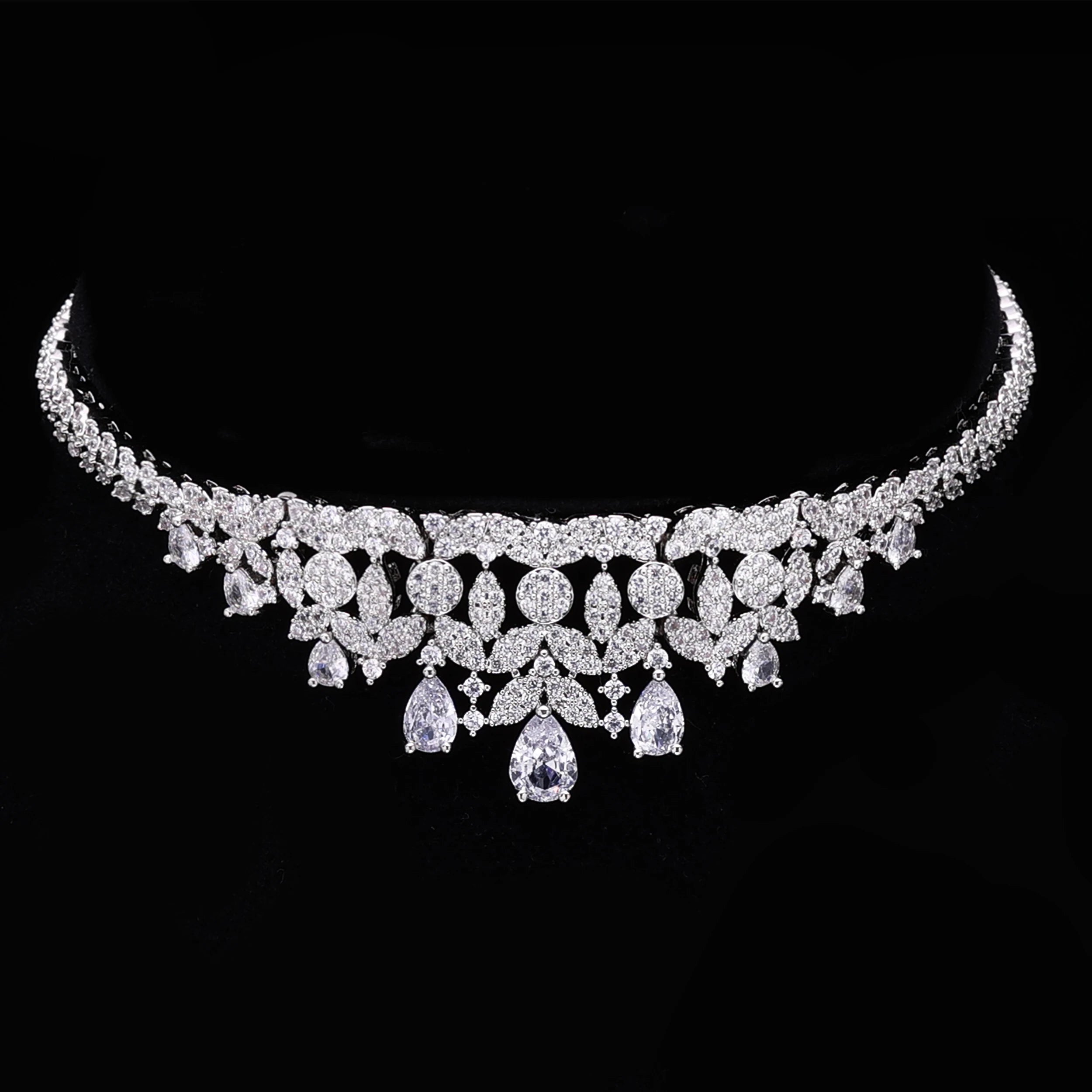 2024 Hot selling 4-piece Bride Wedding Jewelry Set with Cubic Zirconia Dubai Luxury Jewelry Set