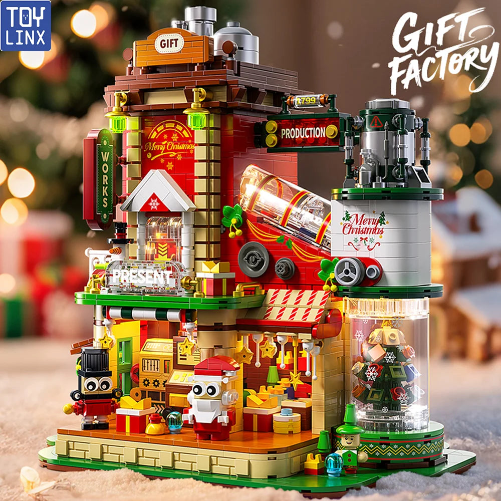 2782 PCS Christmas DIY Building Blocks Sets Ornaments Construction Blocking Factory Model Toys For Children Gifts with Led Light