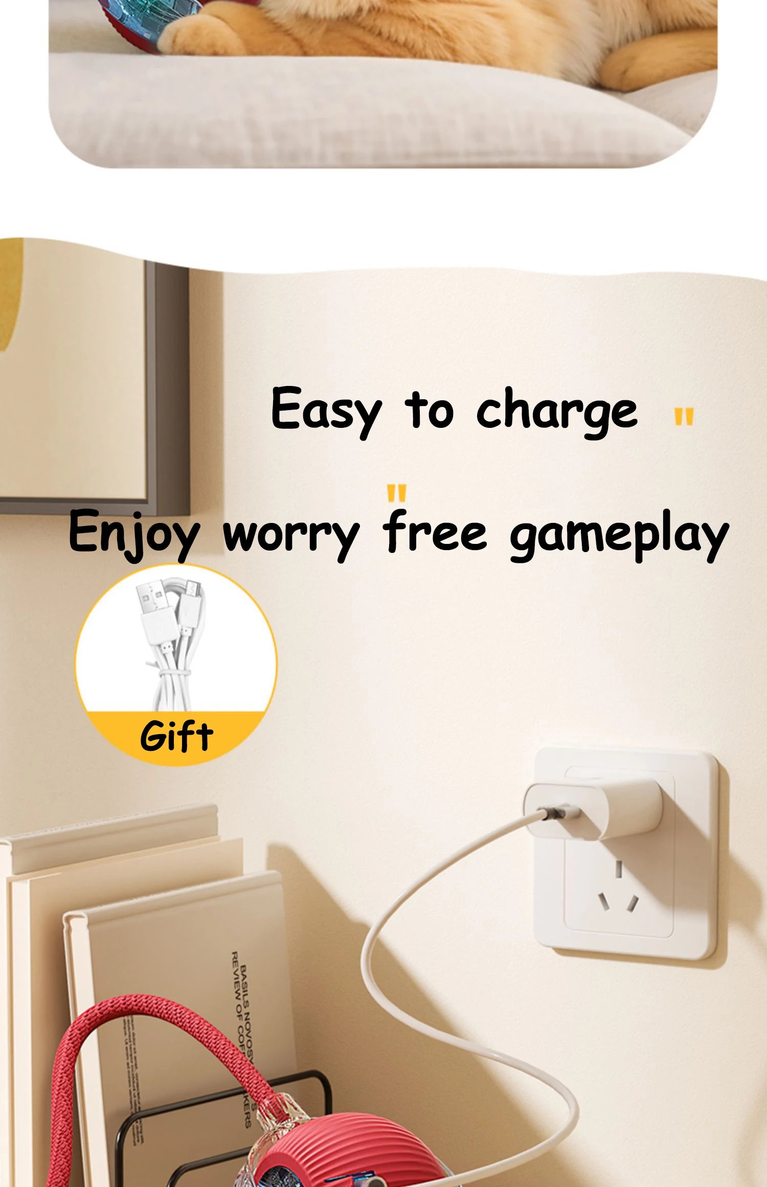 Smart Interactive Cat Ball Toy with Faux Tail