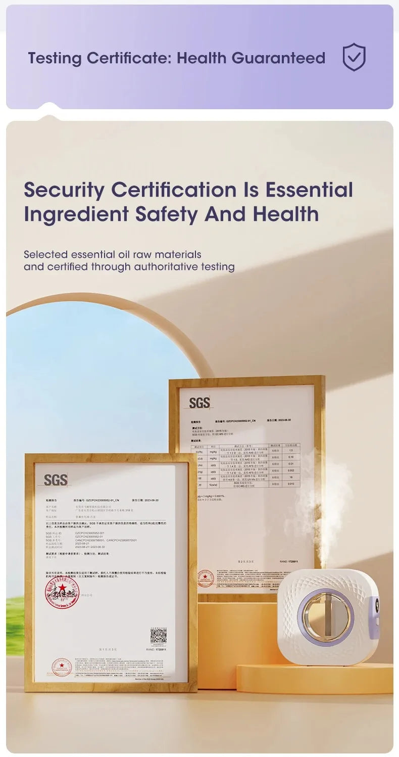 Smart Aroma Diffuser Air Purifier Digital Display 4 Gears USB Charging Wall Mount Tabletop Plant Essential Oils for Living Room