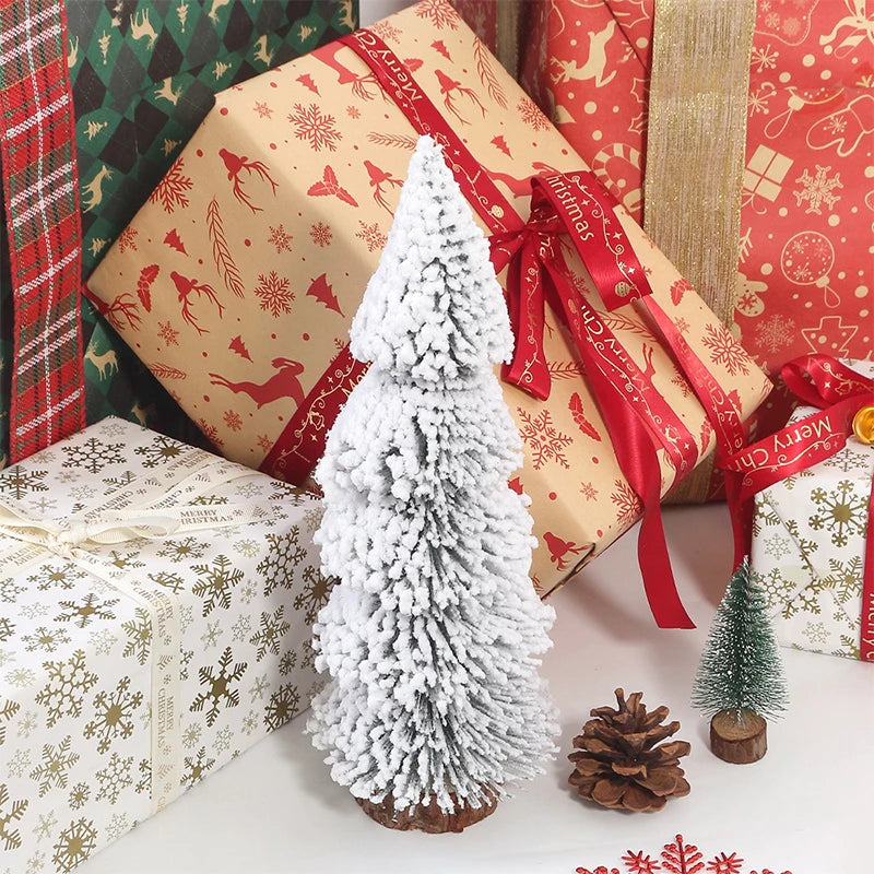 15-30cm Christmas Decoration Xmas Tree Small Cedar Pine for Home Room Decor Party New Year 2024 Navidad Ornaments Accessories