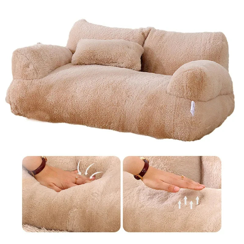 Luxury Plush Cat Sofa Bed for Cats Small Dogs