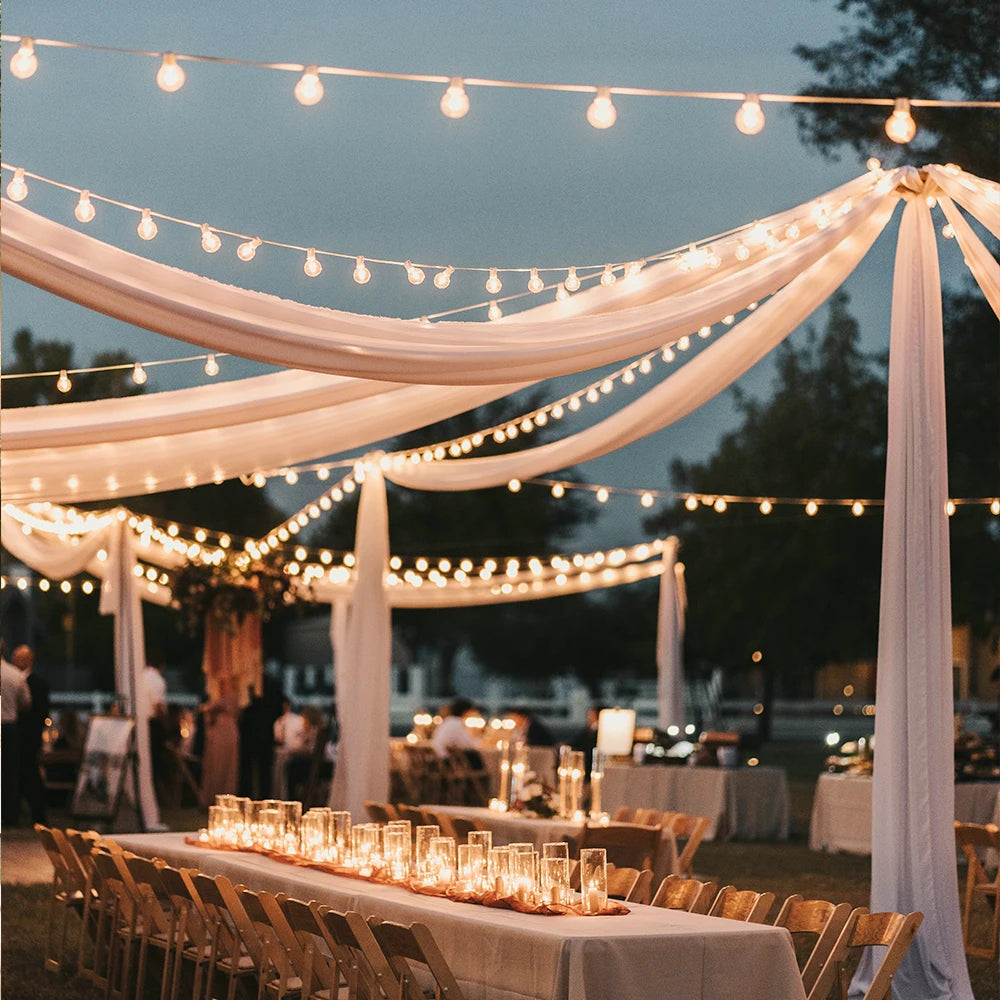 LED String Light 30M 15M Fairy String Light Festoon Patio Garden Lights Christmas Lights Gift White Cable Decoration Lights