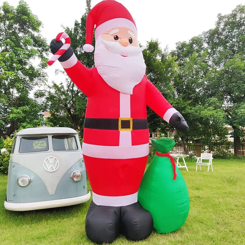 6/12FT Large Christmas Inflatables Santa Carrying Gift Bags Decoration Blow Up Xmas Toys Outdoor Courtyard Garden Party Decor
