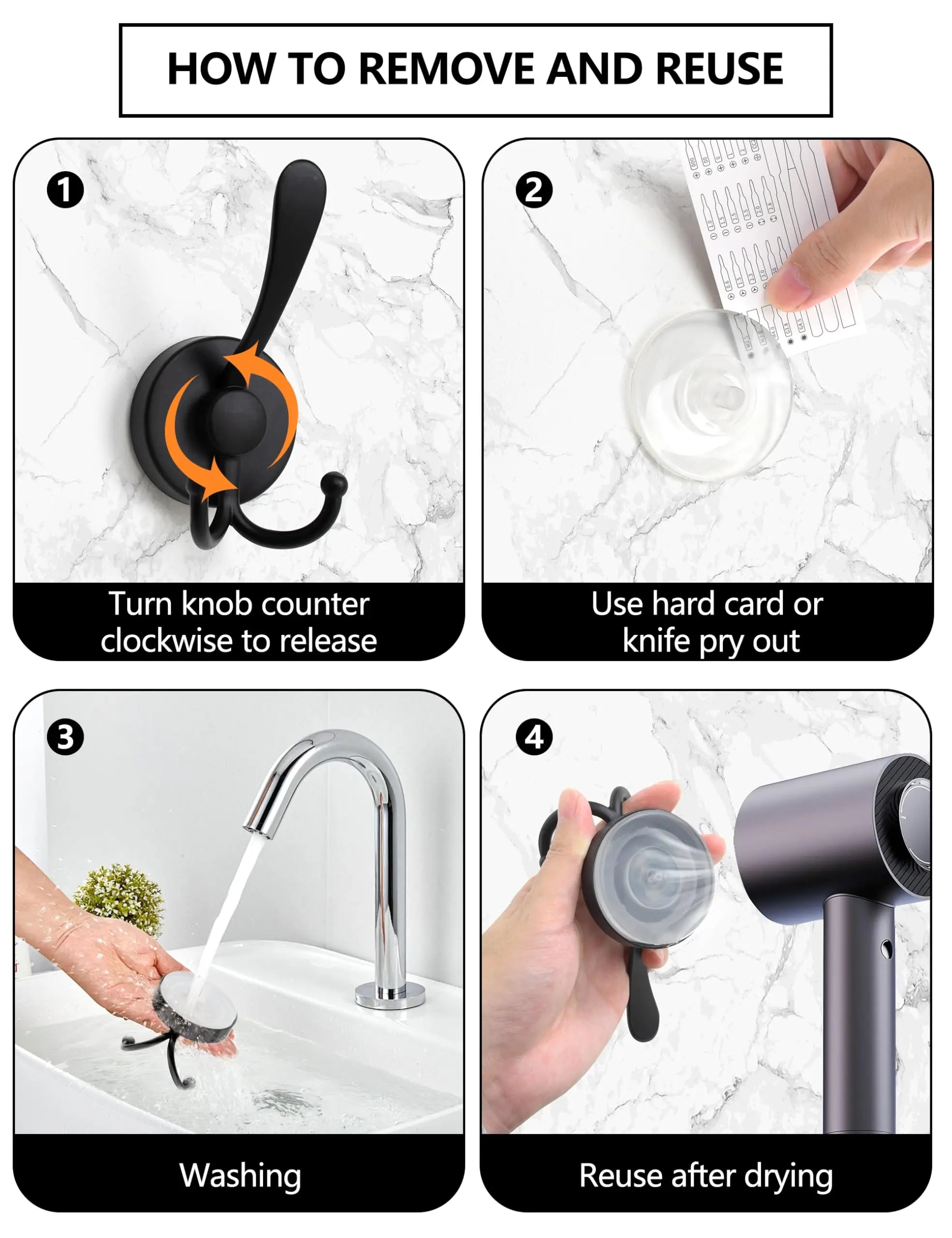 No-Drill Hooks Stainless Steel Waterproof Suction Cup Hooks Wall Mounted Coat Hooks Hook for Bathroom Kitchen Utility Hooks