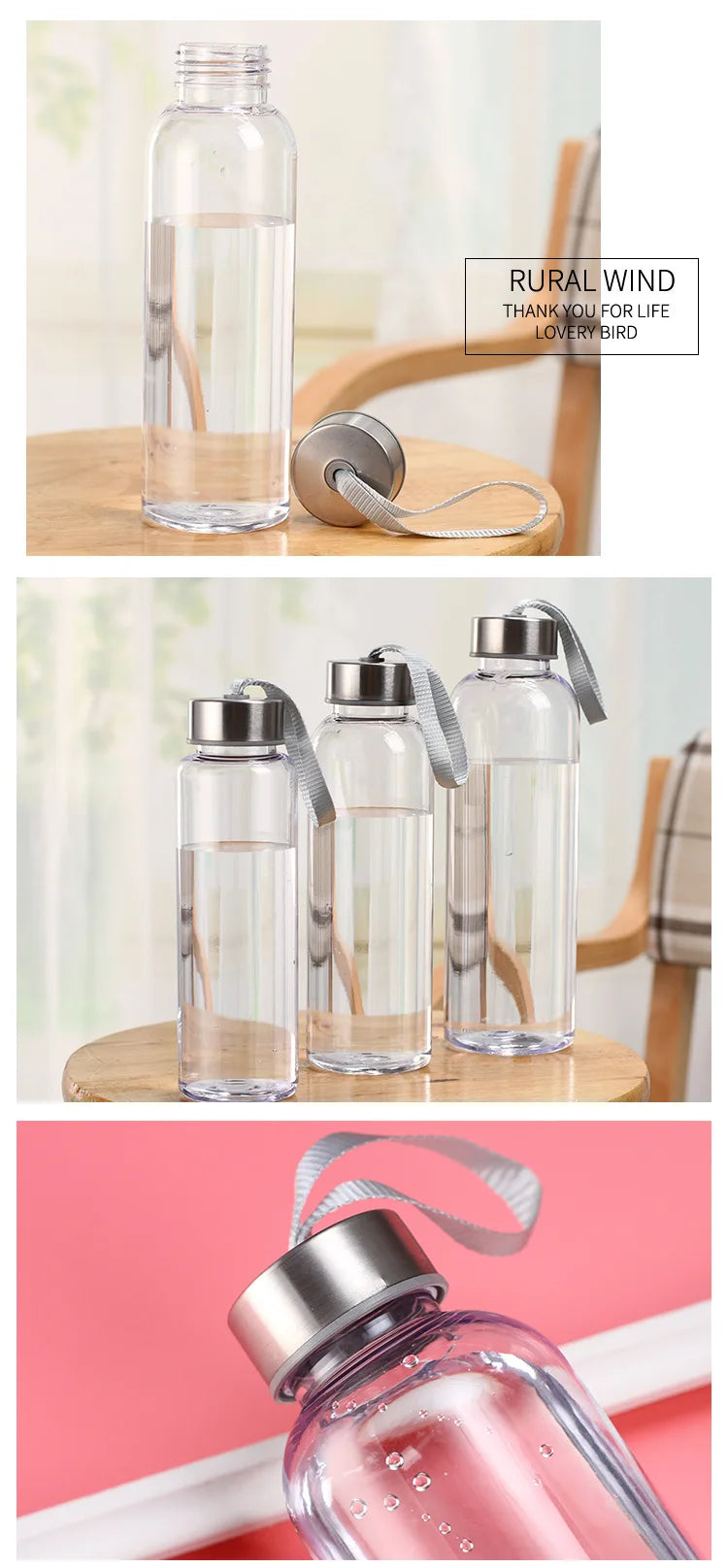 Sports Water Bottles Portable 550ML Personalized Outdoor Safety Plastic Drinking Cup Business Use Birth Gift Customized Logo