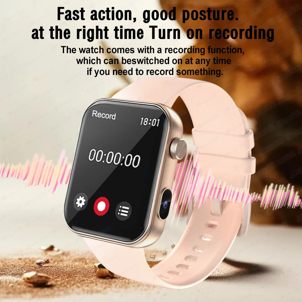 Camera Smart Watch with Video, BT Call & Health