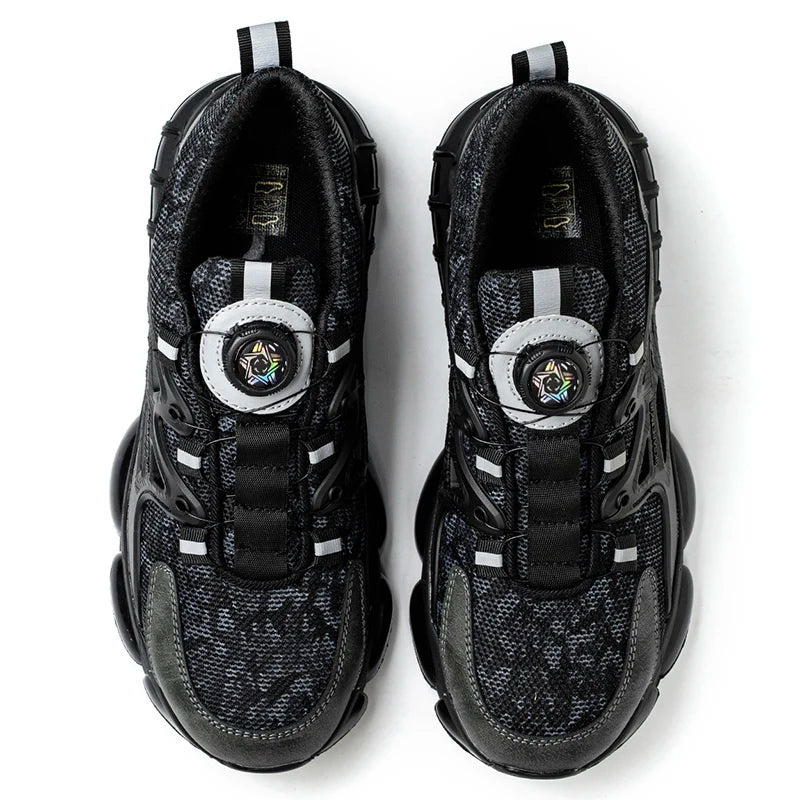 Rotating Button Steel Toe Safety Shoes – Lightweight Puncture-Proof Work Boots for Men