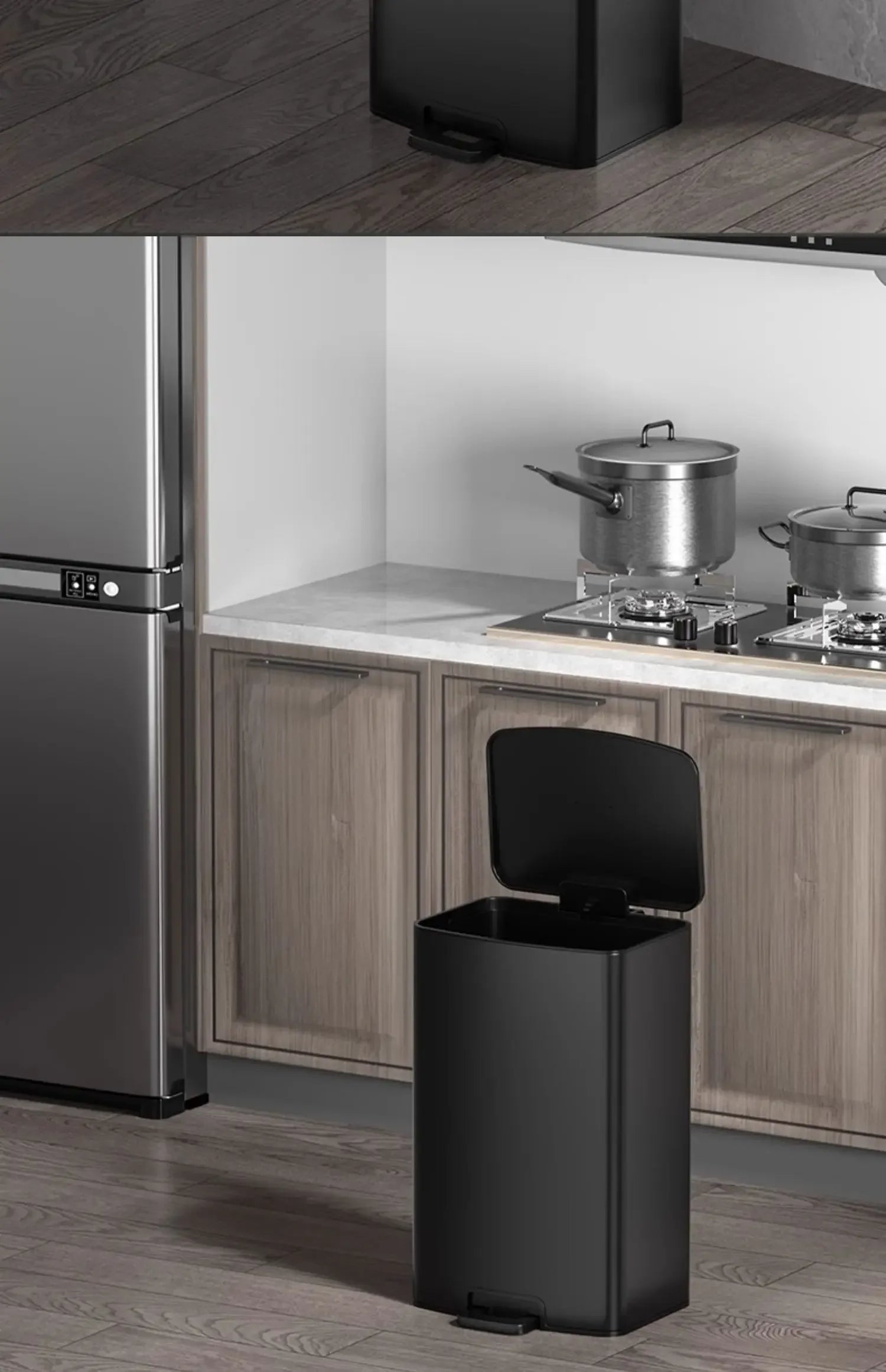 Kitchen Eye-Catching Garbage Can High-Standing Trash Bin Stylish Home Living Room Roller Creative Mobile Bedroom Bin