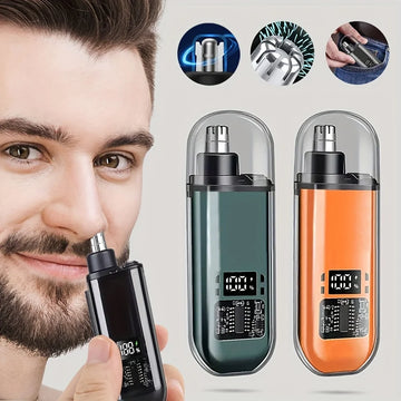 Suitable for men, USB charging nose and ear hair trimmer portable electric nose hair clipper, mini compact design, quick chargin