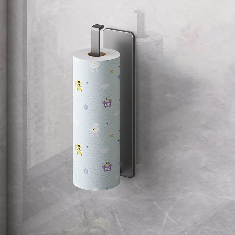 Wall-Mounted Kitchen Tissue Holder Free-Punching Roll Paper Storage Rack Kitchen Tissue Preservation Film Towel Storage Rack