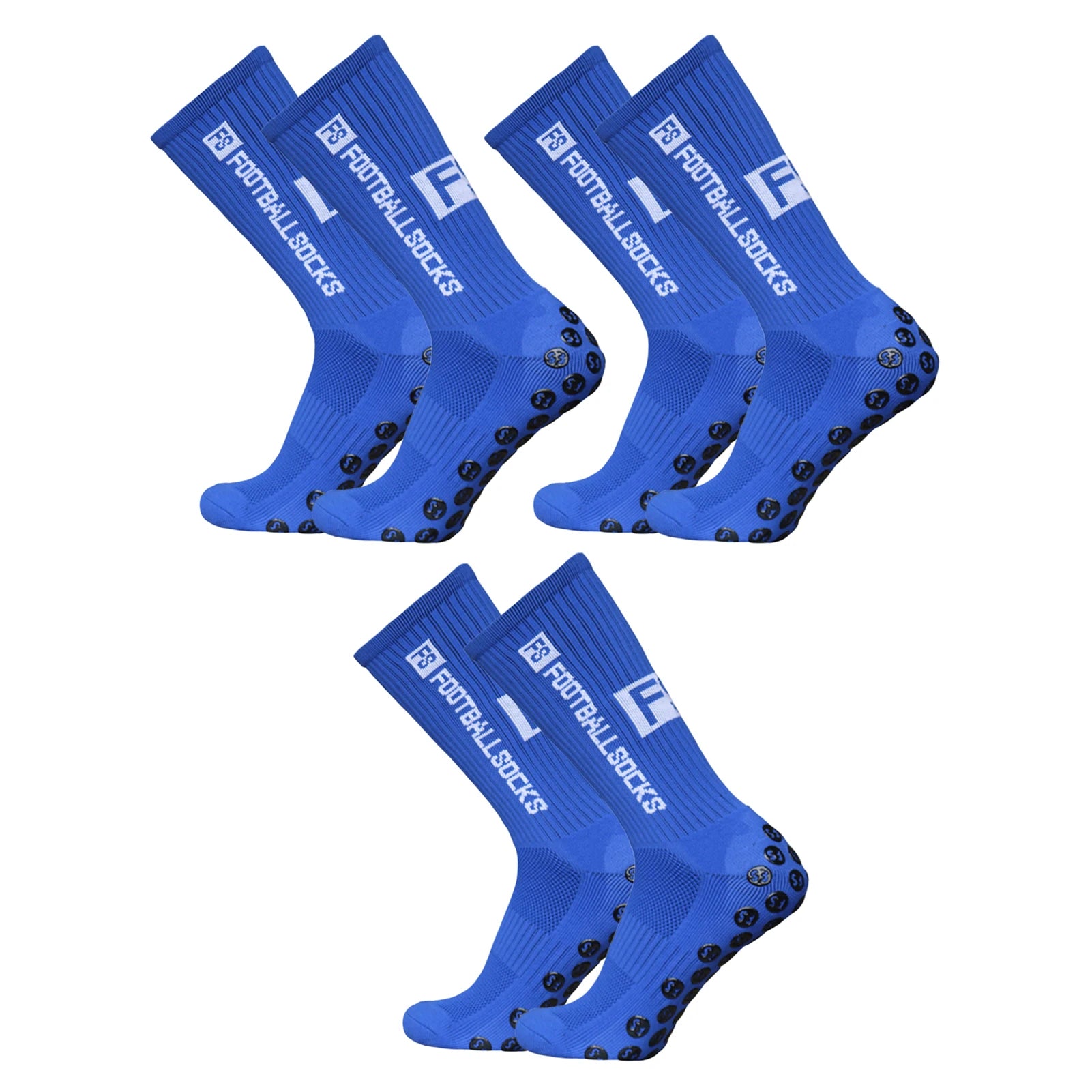 Lixada 3 Packs Sports Socks Athletic Stockings Anti-slip Quick Dry Football Soccer Socks For Football Basketball Hockey Running