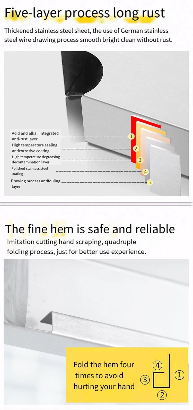 Stainless Steel Shelf, Kitchen Storage Rack, 3-Tier Shelving Units and Storage, Standing Shelving Work Table for Kitchen Garage