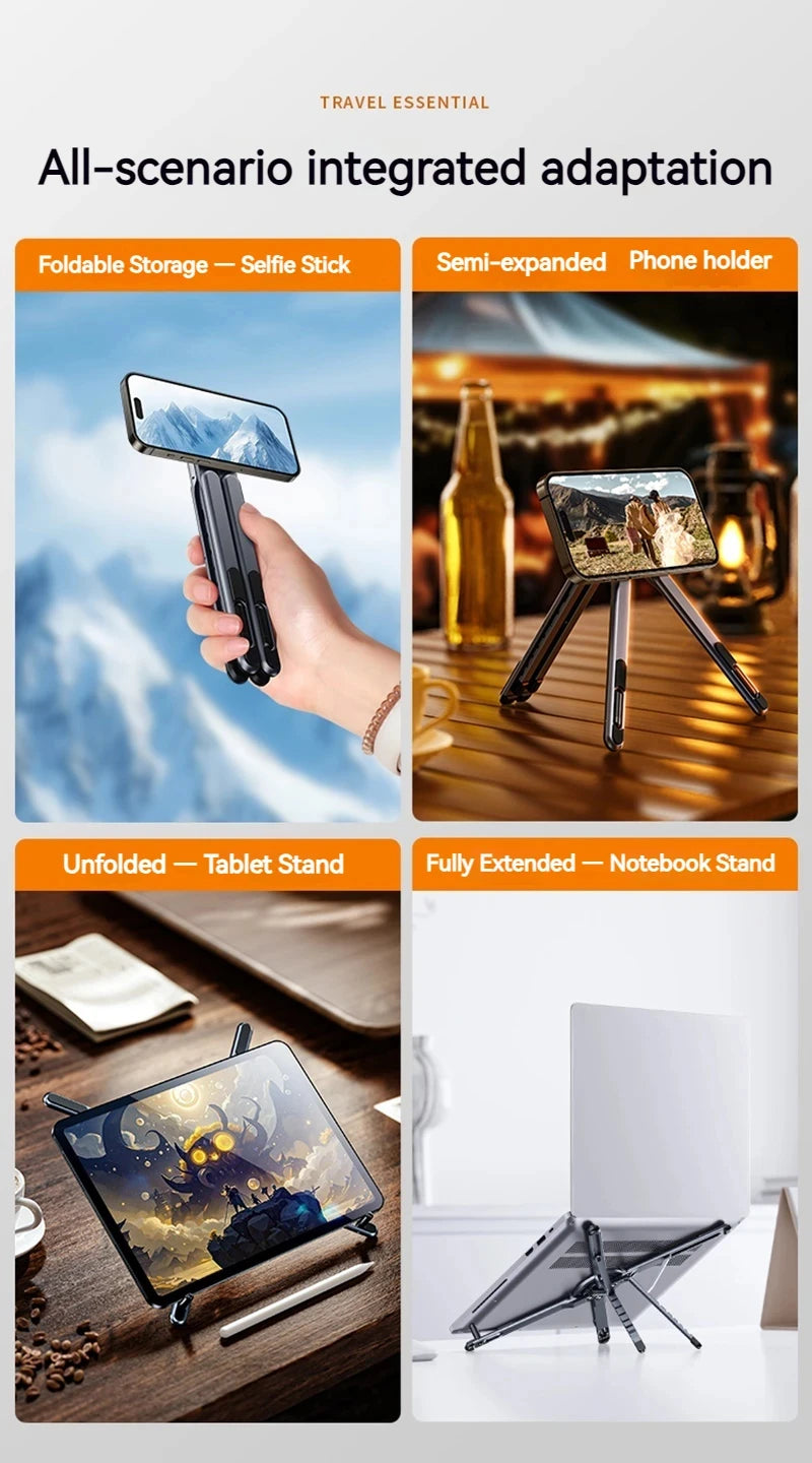 Foldable Aluminum Laptop & Tablet Stand – Portable Adjustable Holder