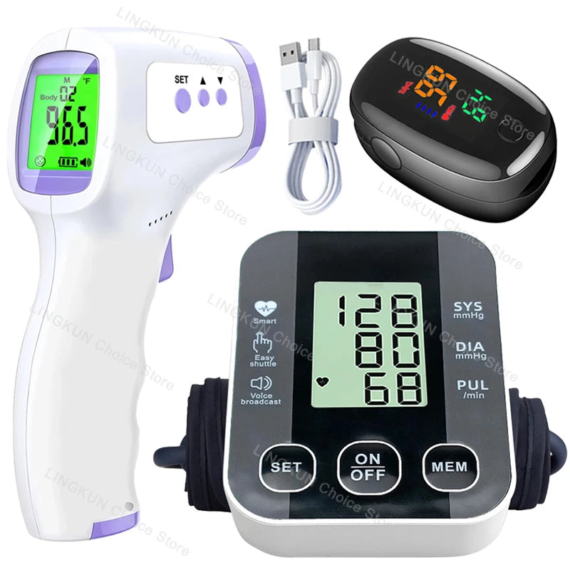 Tensiometer Heart Rate Pulse Meter BP Monitor Healthy Digital Arm Blood Pressure Meter Cuff Medical Automatic Pressure Tonometer
