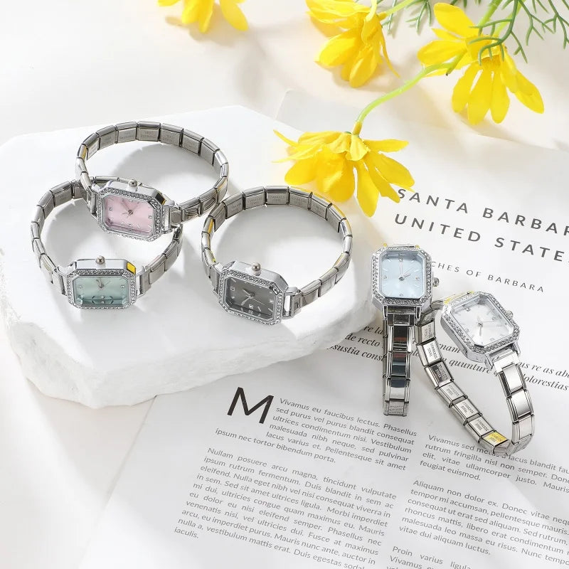 2025 New Fashion 1PC Men Women's Stainless Steel Round Simple Watch Bracelet Bangle For Friend Wife Birthday Gift DIY Jewelry