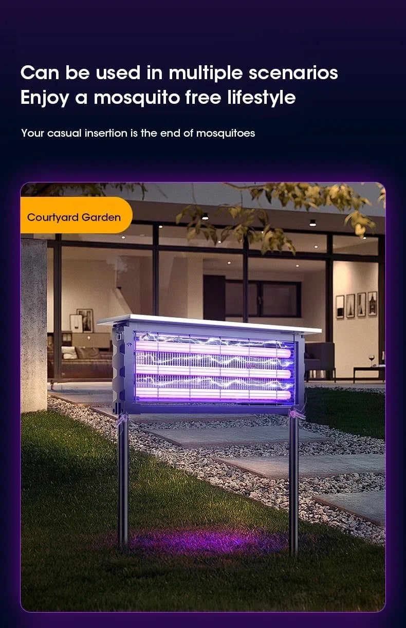 Solar Outdoor Mosquito Killer Lamp UV Light Trap Electric Shock Waterproof  Auto On Off Light Sensor Eco Friendly  Garden Camp